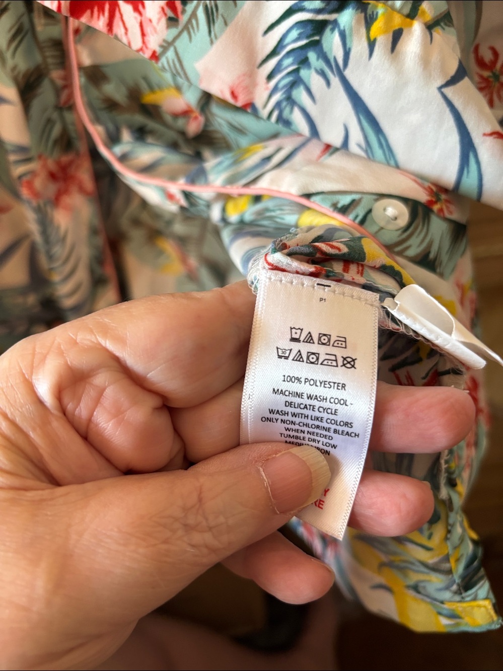 Cynthia Rowley White Tropical Floral Pajama Set Large - Picture 5 of 5